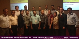 Participants at a training session for the Central Bank of Timor-Leste